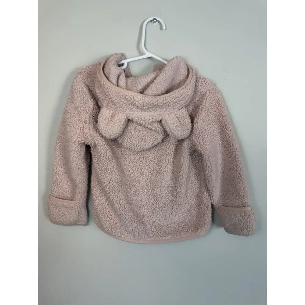 The North Face Baby Girls Hooded Campshire Bear Fleece Pink Jacket Size 12-18